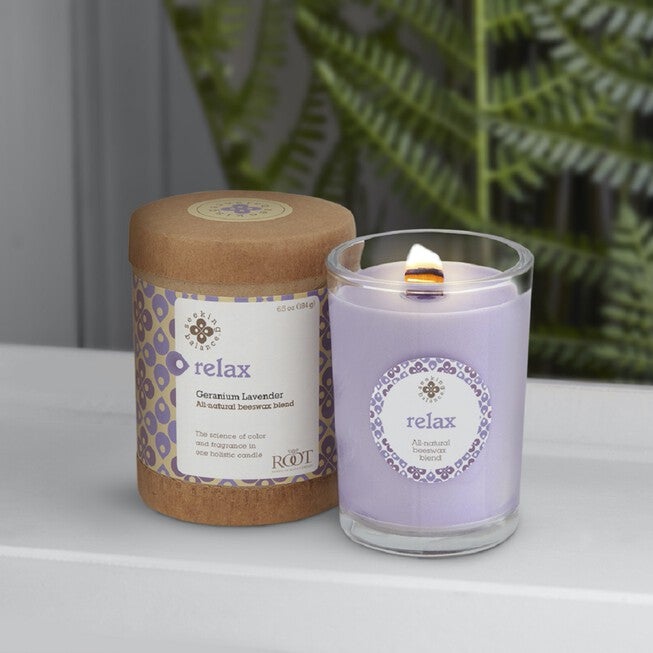 Seeking Balance Relax-Geranium Lavender Jar Candle, , on-hover image number null
