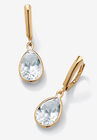 Gold over Sterling Silver Drop EarringsPear Cut Simulated Birthstones, APRIL, hi-res image number null