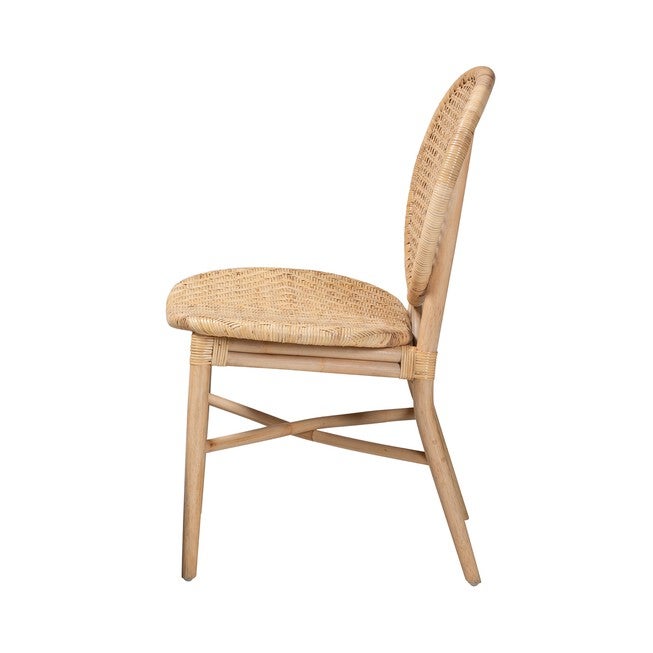 Osaka Modern Bohemian Natural Brown Rattan Dining Chair, , alternate image number 2