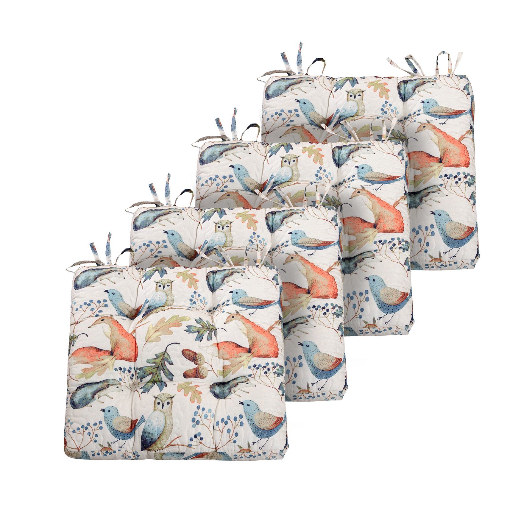 Willow Triple-Layered Chair Pad 4 Piece Set, MULTI, hi-res image number 0