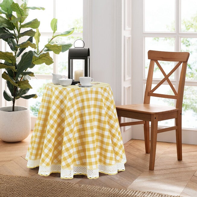 Buffalo Check Round Tablecloth - 70-in, , alternate image number null