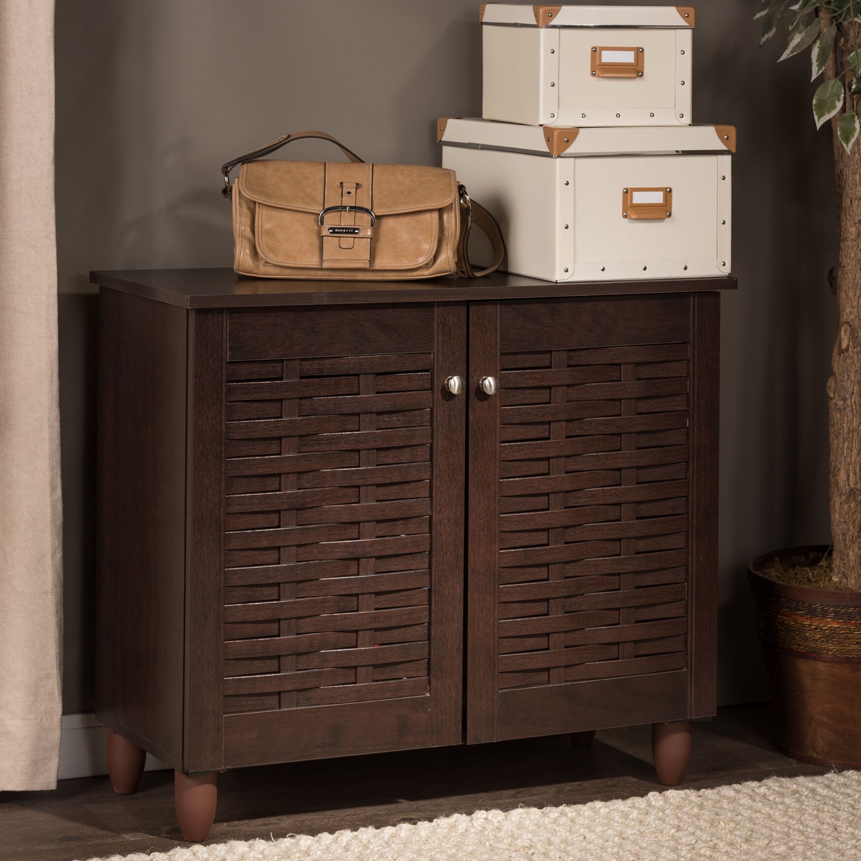 Winda 2-Door Wooden Entryway Shoes Storage Cabinet Furniture, , alternate image number 5