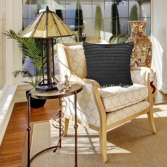 Edie@Home Gatsby Fringe Decorative Pillow Dec Pillow, , alternate image number null