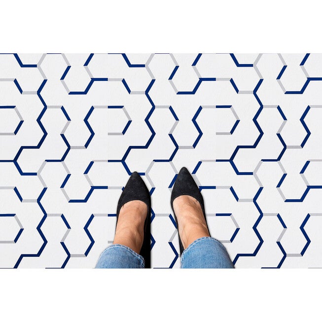 Retro 12x12 Self Adhesive Vinyl Floor Tile - Geo Puzzle - 20 Tiles/20 sq. ft., , alternate image number null