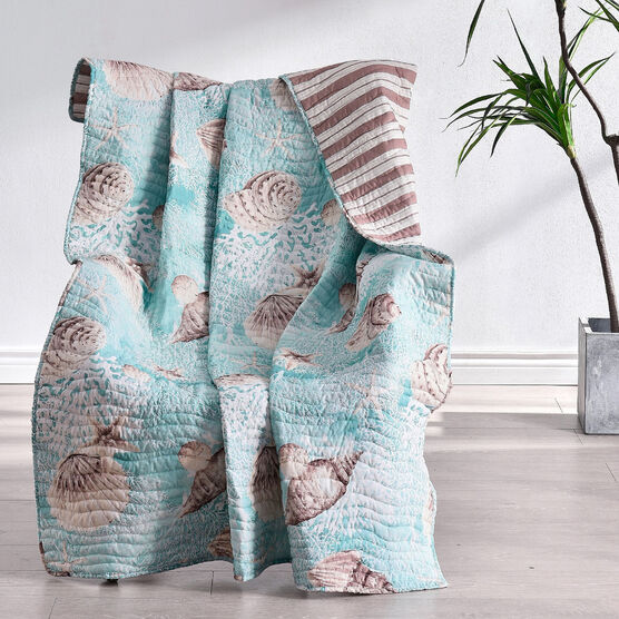 Ocean Turquoise Throw Blanket, TURQUOISE, hi-res image number null