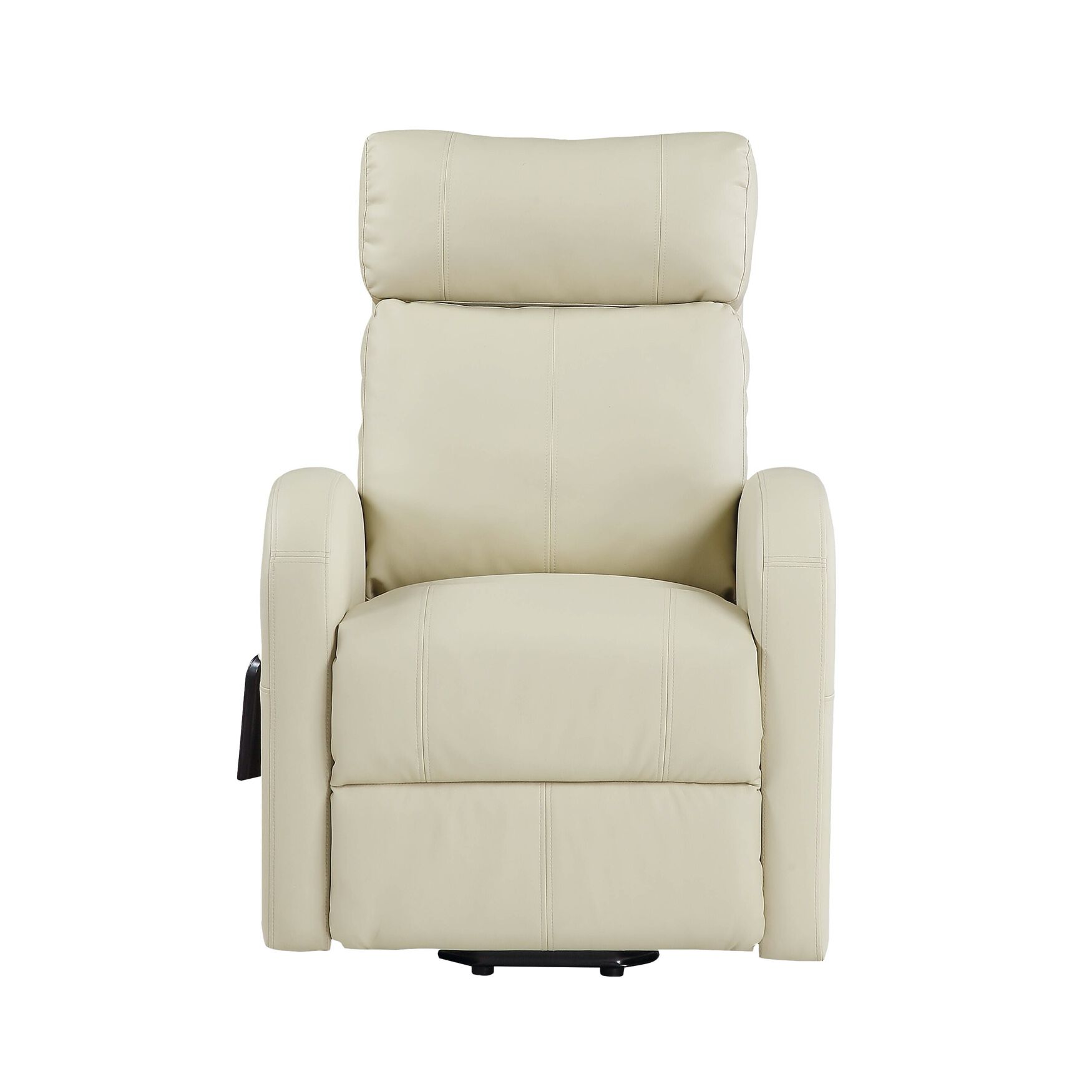 Front view of cream-colored power lift recliner