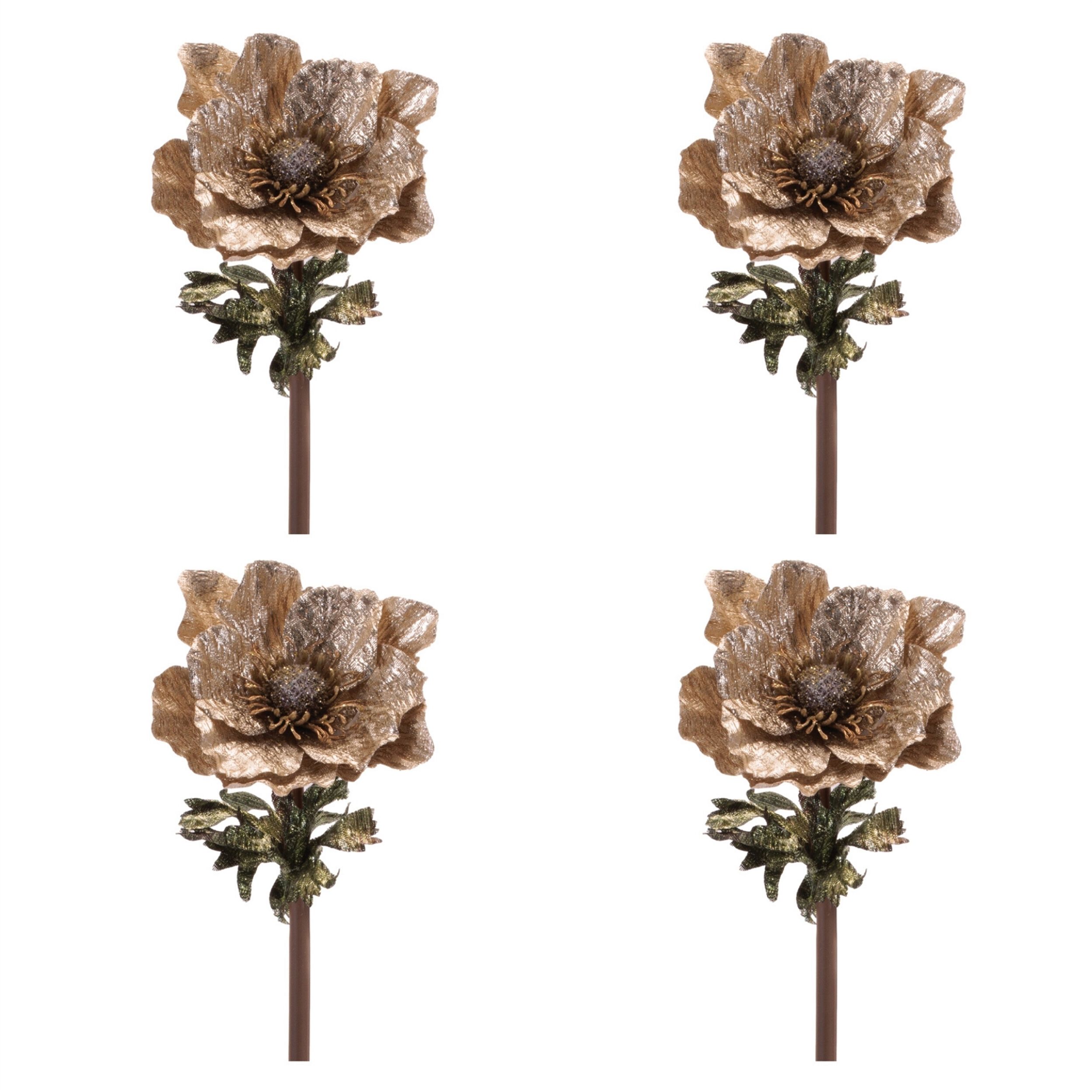 Metallic Anemone Flower Stem (Set of 4), GOLD, alternate image number 2