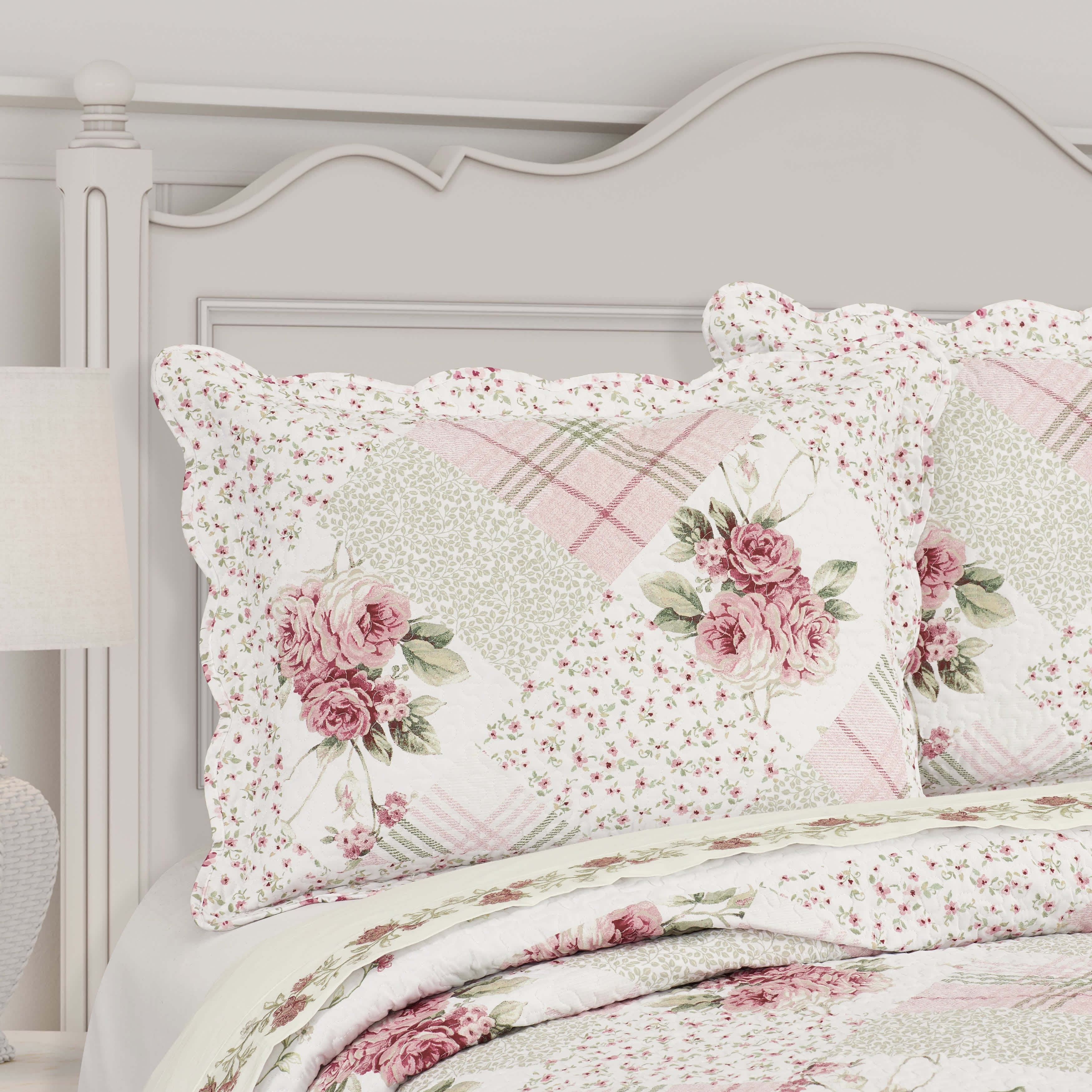 Bungalow 3 Piece Quilt Set, ROSE, alternate image number 1