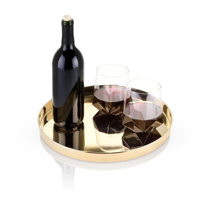 Round Gold Serving Tray, , on-hover image number 1