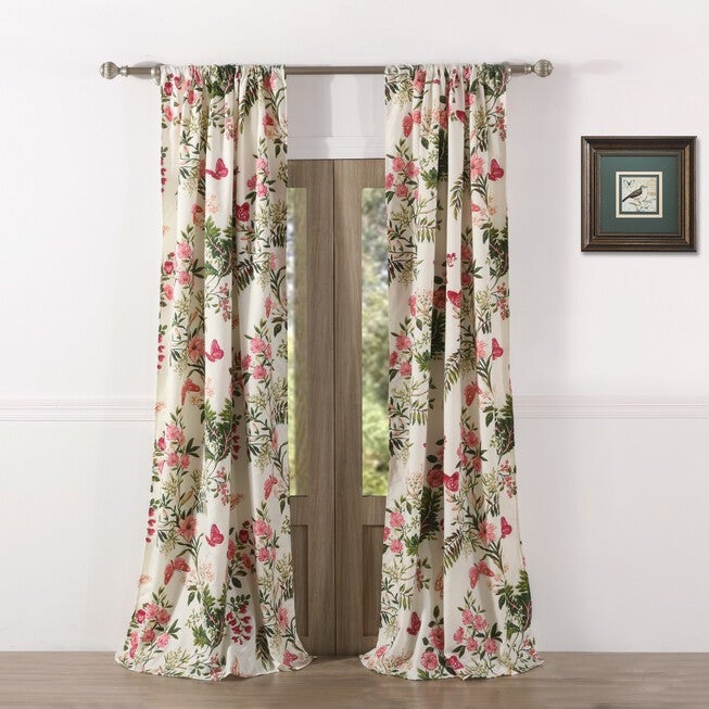 Butterflies Curtain Panel Pair , MULTI, hi-res image number null