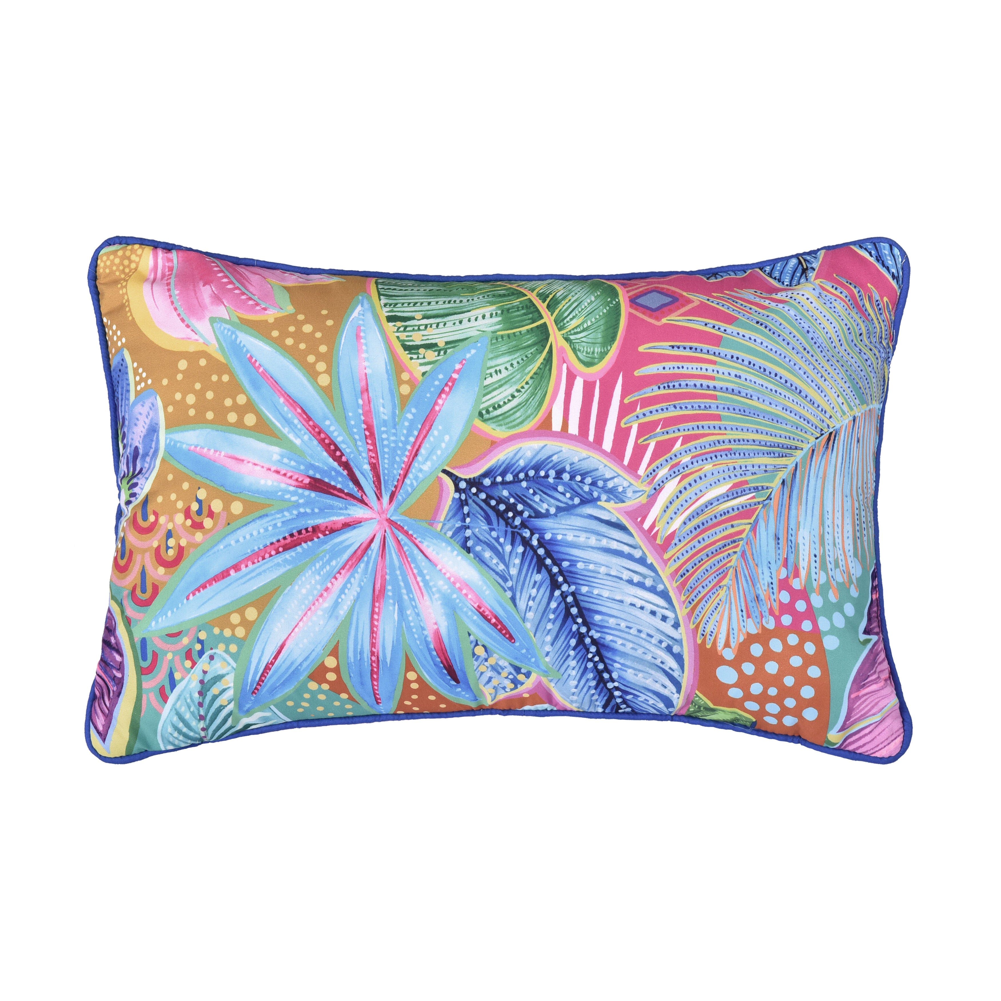 HANALEI QUILTED BOUDOIR DECORATIVE THROW PILLOW, TURQUOISE, on-hover image number 1