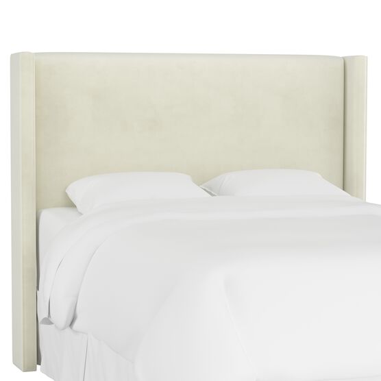 Velvet Wingback Headboard, REGAL WHITE, hi-res image number null