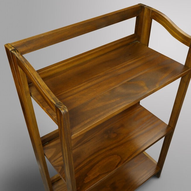 Stratford 3-Shelf Folding Bookcase-Warm Brown, , alternate image number null