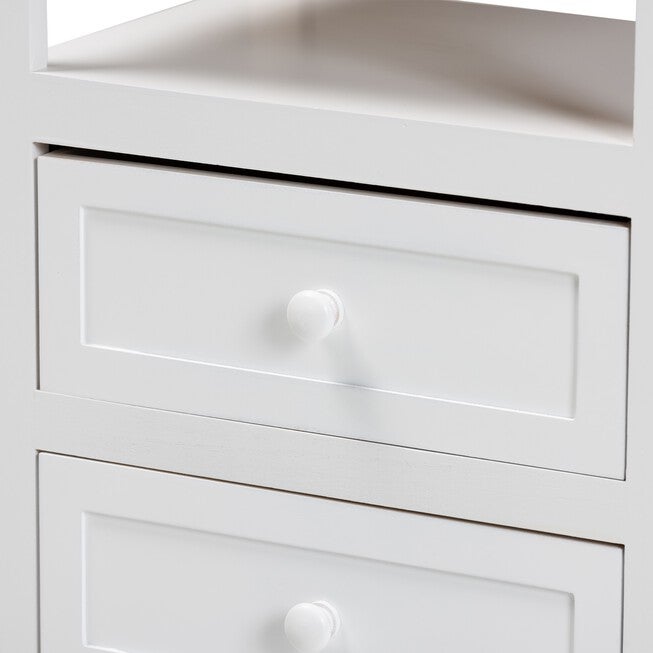 Karsen Modern And Contemporary White Finished Wood 2-Drawer Nightstand, , alternate image number null