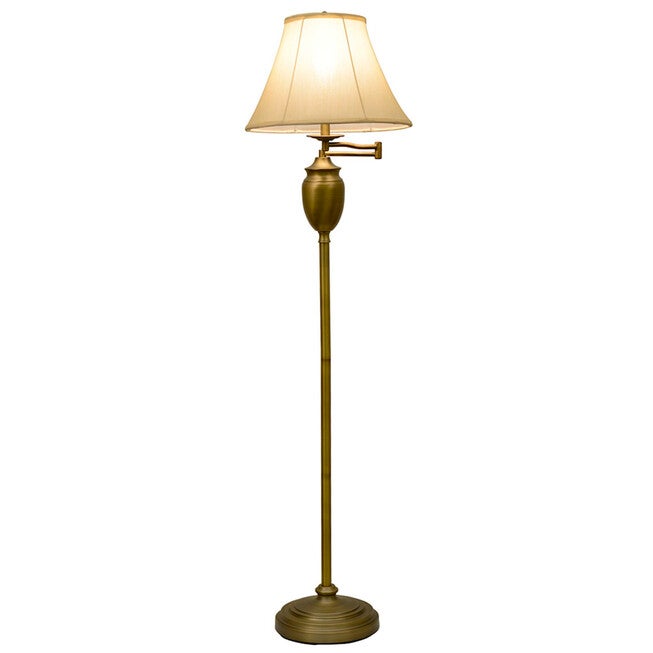 59 inches Antique Brass Swing-Arm Floor Lamp, BRASS, hi-res image number 0