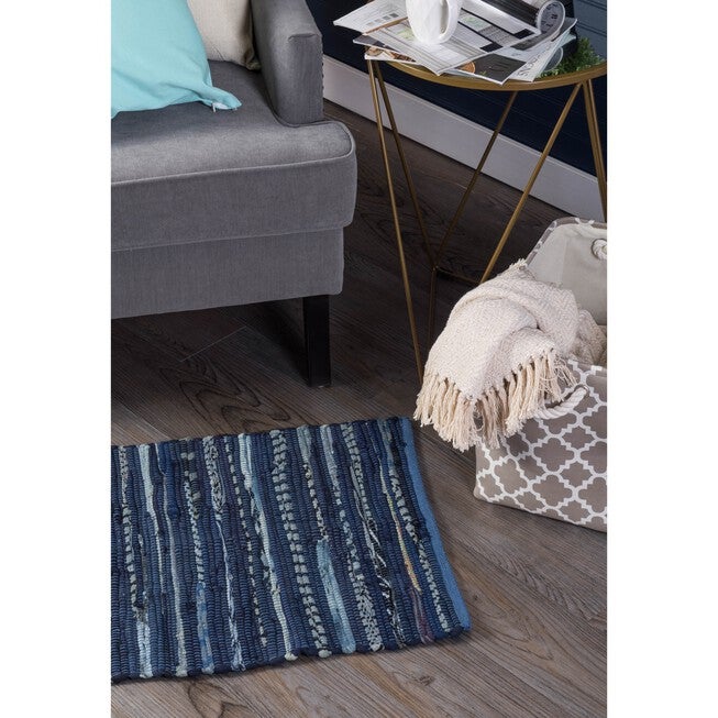 Multi Nautical Blue Rag Rug 50X80Cm, , alternate image number null