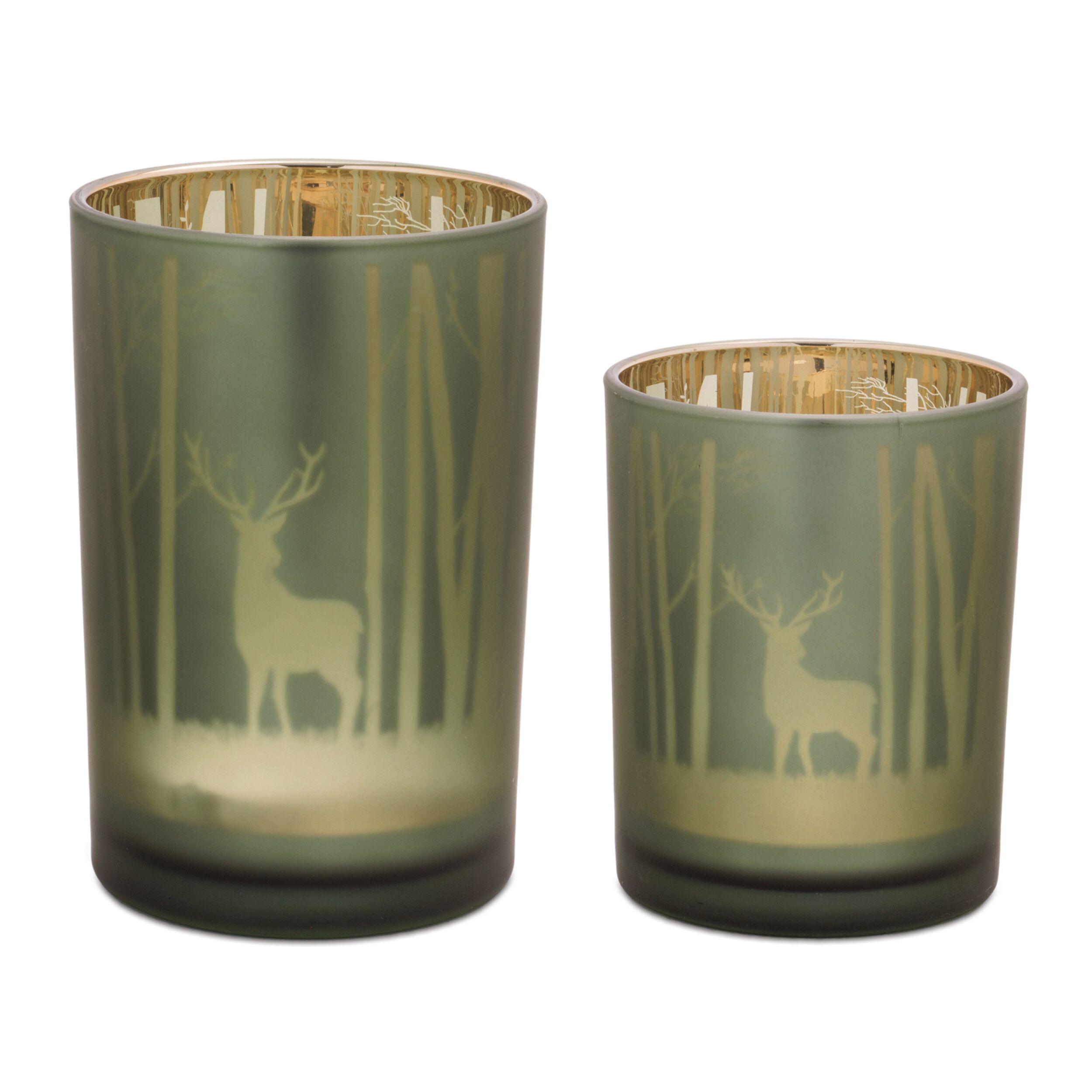 Mossy Oak Deer Candle Holder (Set of 2), GREEN GOLD, hi-res image number 0