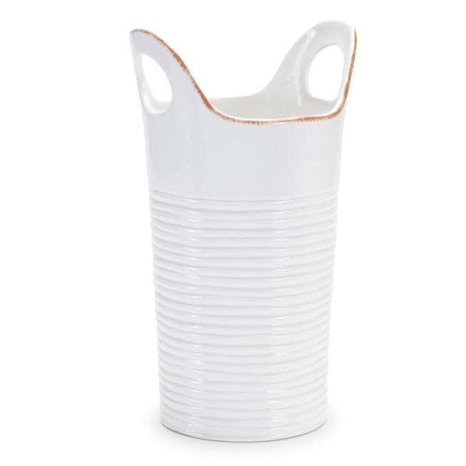Ceramic Bucket Vase (Set of 2), WHITE/BEIGE, hi-res image number 0