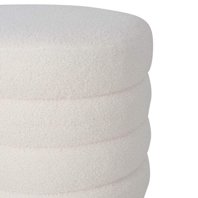 Kathy White Sherpa Round Ottoman Ottomans, , on-hover image number null