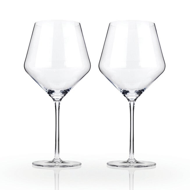Angled Crystal Burgundy Glasses, , alternate image number null