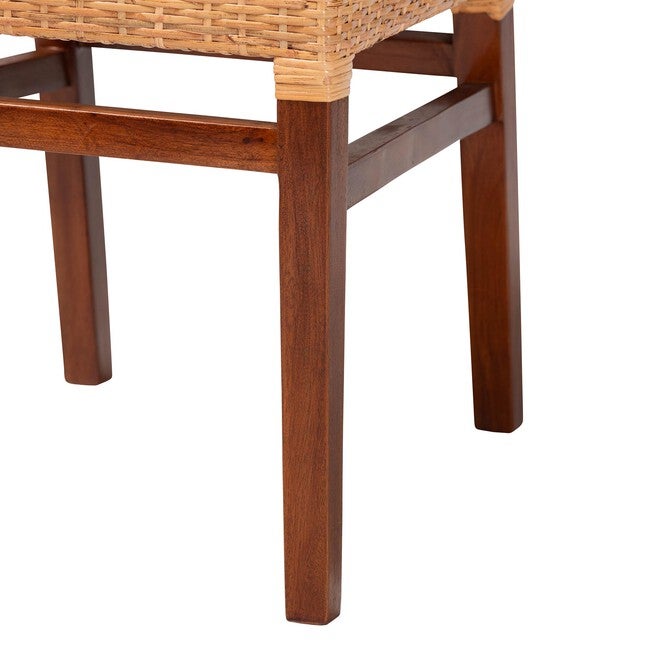 Lesia Natural Rattan Dining Chair with Cushion, BROWN, alternate image number 6