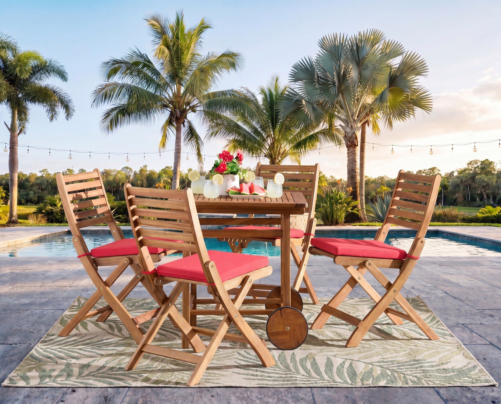 5-Pc. Leo Dining Table Set, ACACIA WOOD, hi-res image number 0