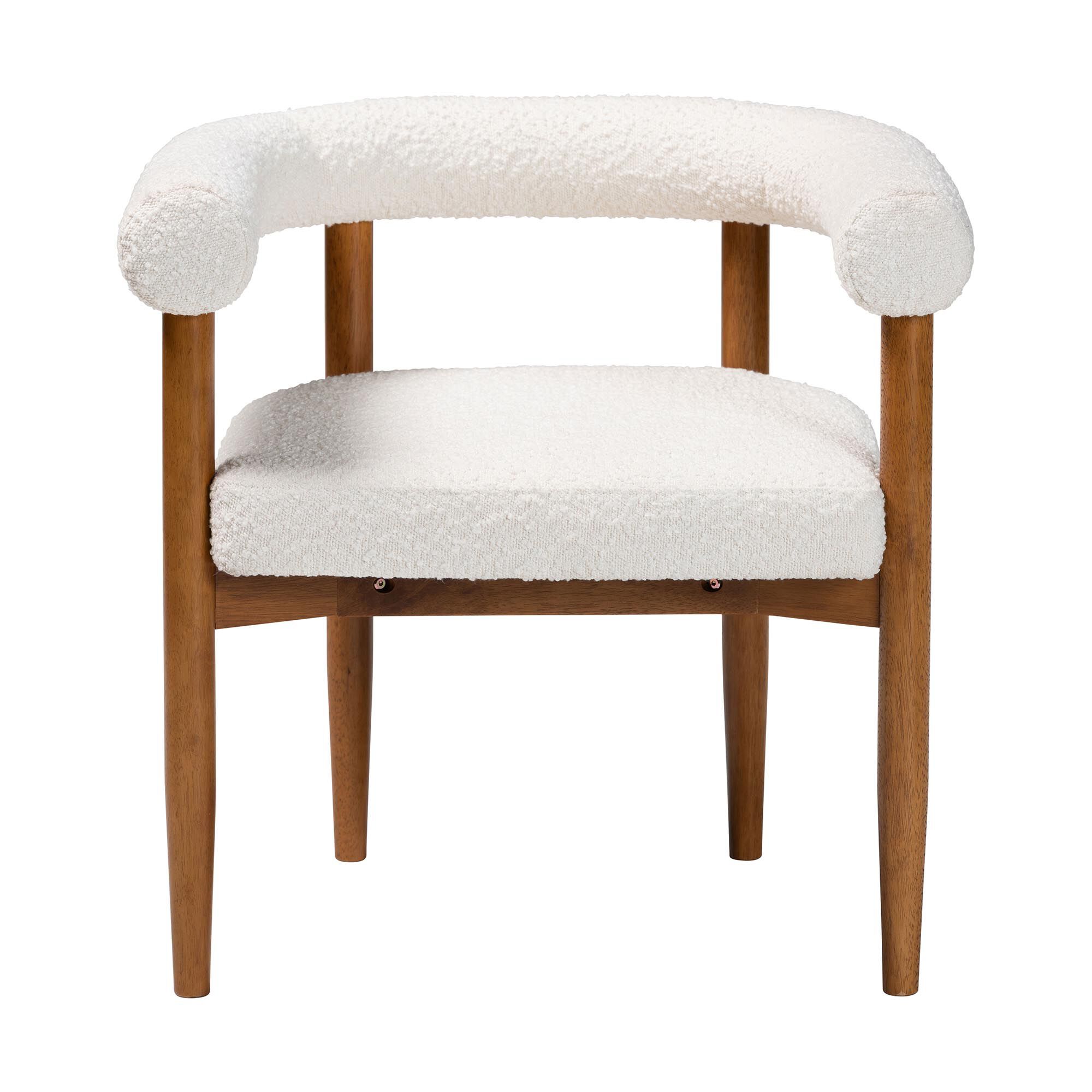 Caia Boucle Dining Chair, CREAM, alternate image number 2