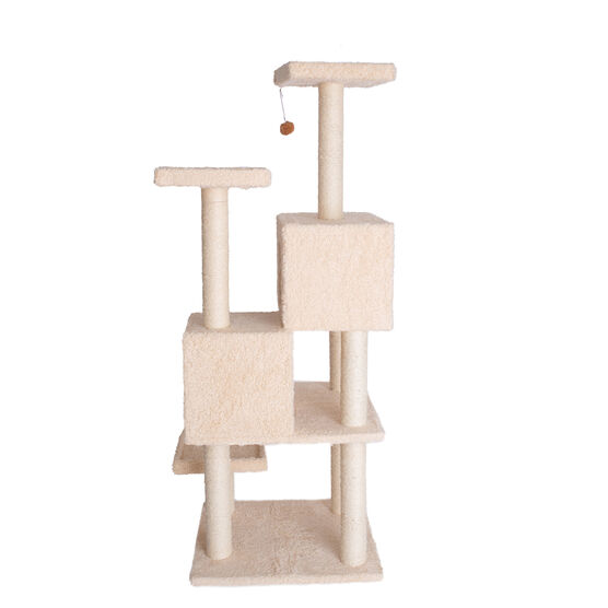 Multi-Level Real Wood Cat Tree With Two Condos Perches, , alternate image number null