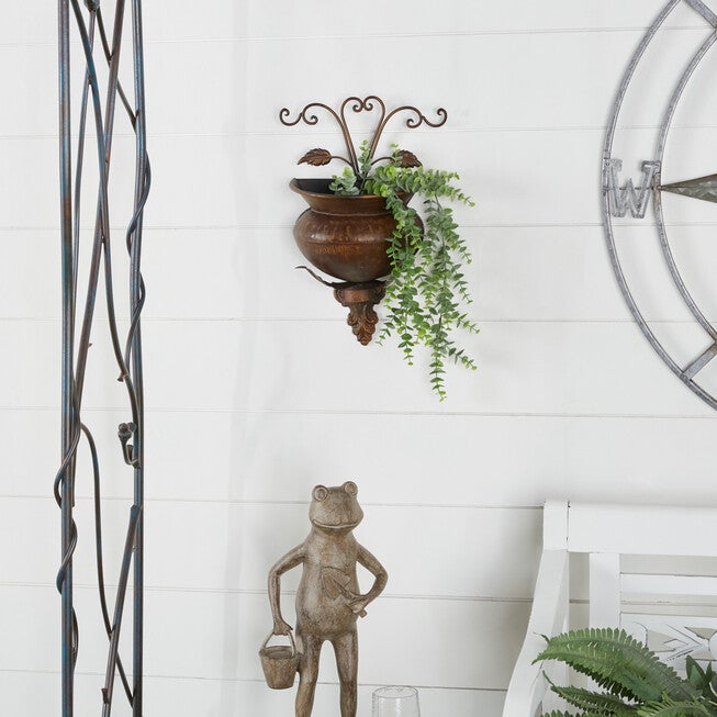 Dark Brown Iron Traditional Planter, , alternate image number 7