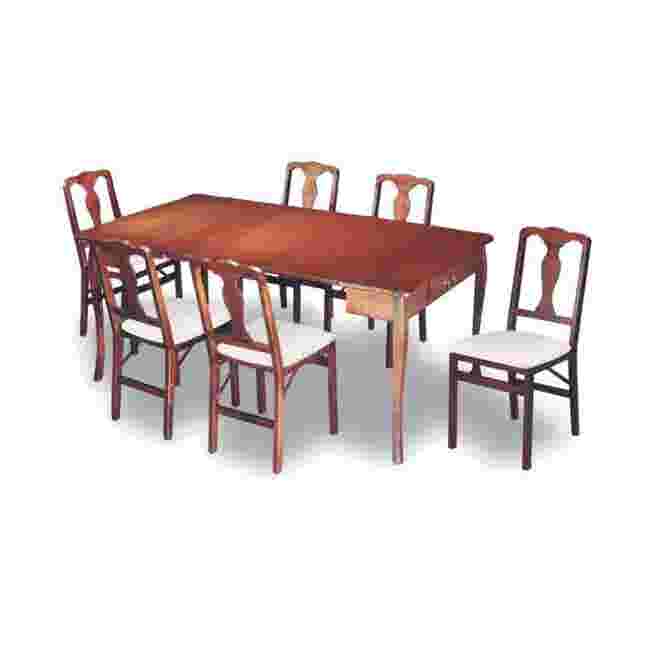 Dining set of table with six chairs