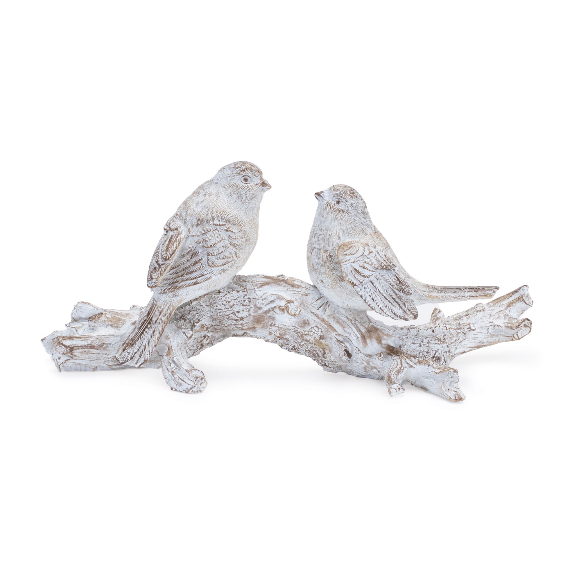 White Washed Birds on Branch Figurine 9.5 inchesL, WHITE/BROWN, hi-res image number 0
