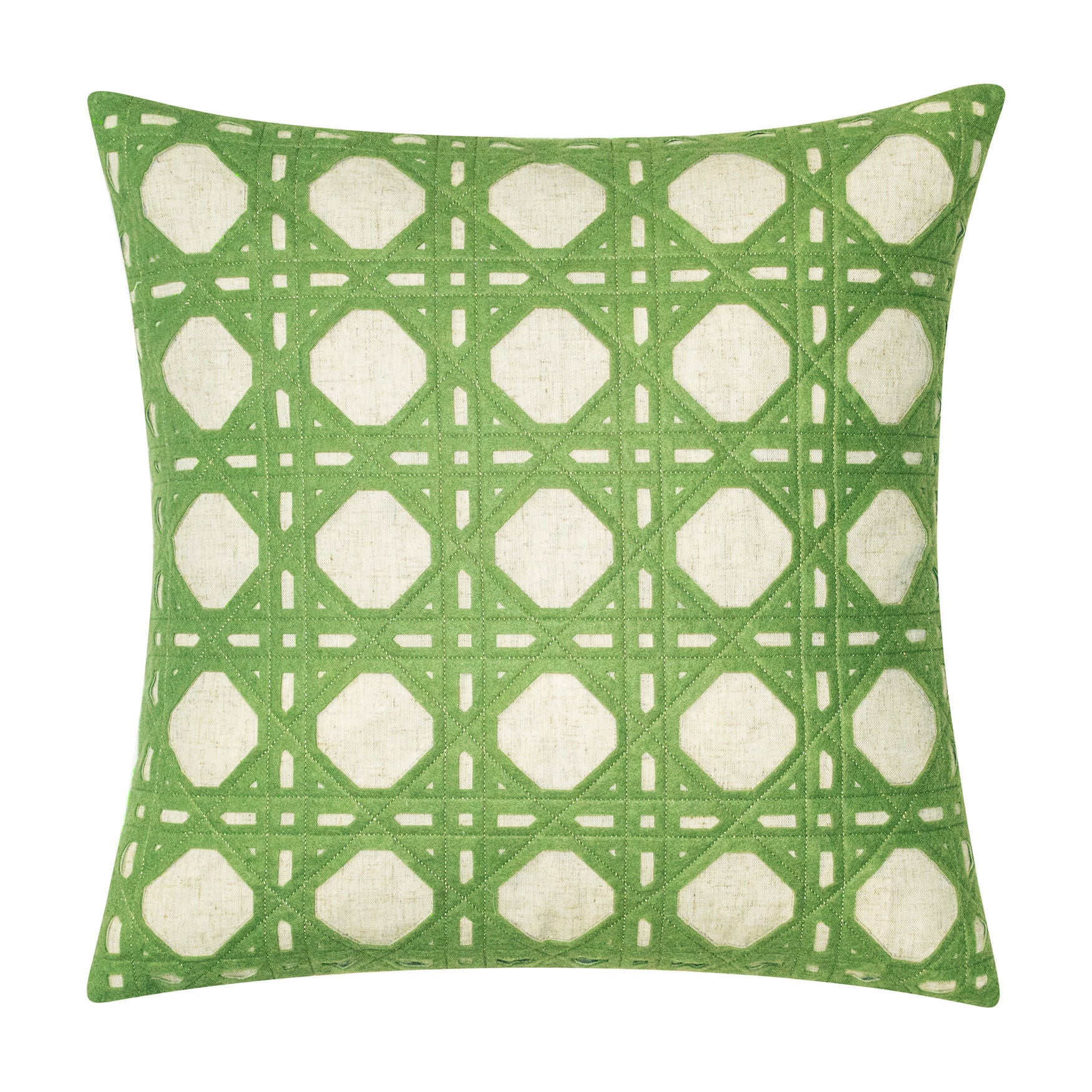 Edie@Home Rattan Decorative Pillow Dec Pillow, MEDIUM GREEN, hi-res image number 0