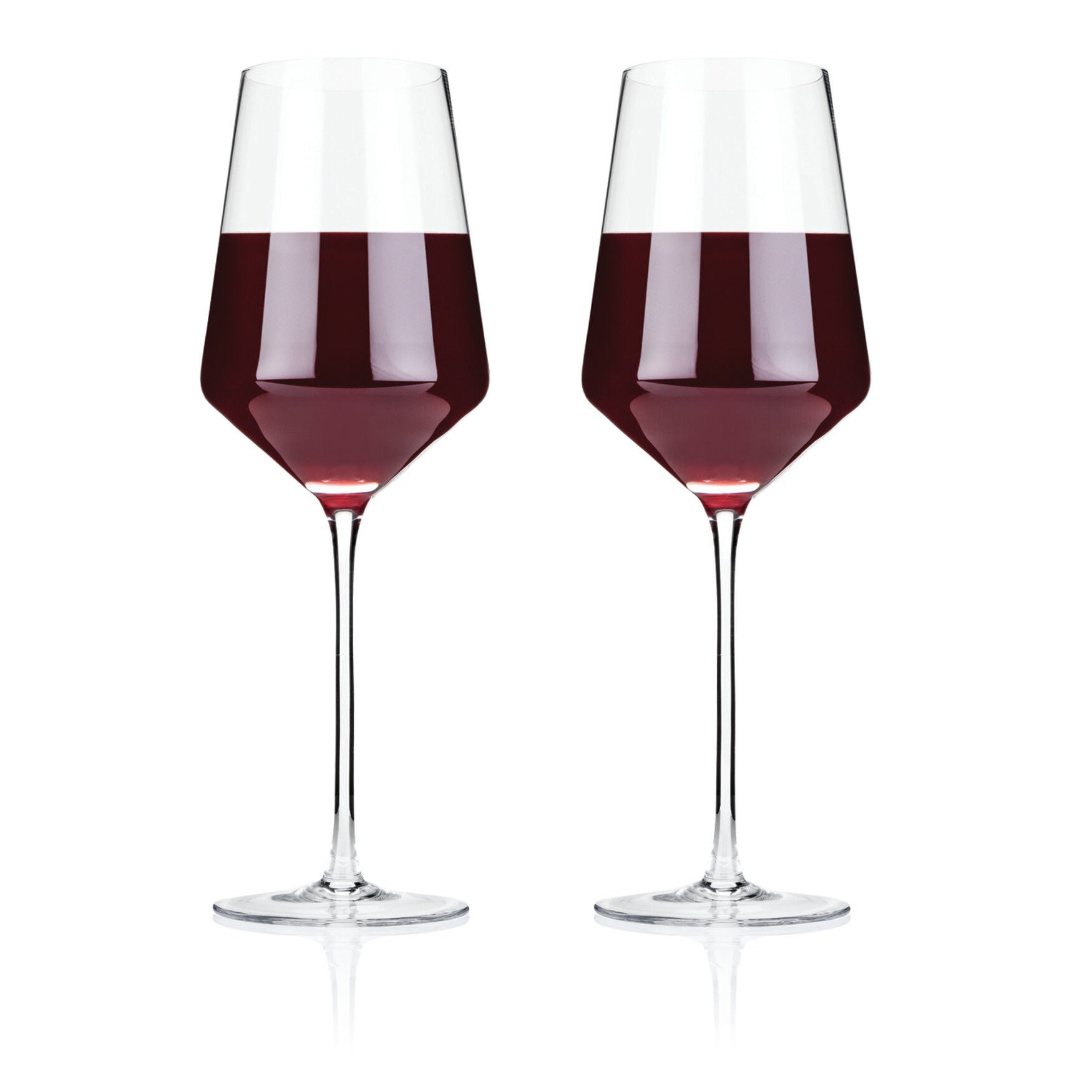 Angled Crystal Bordeaux Glasses, CLEAR, hi-res image number 0