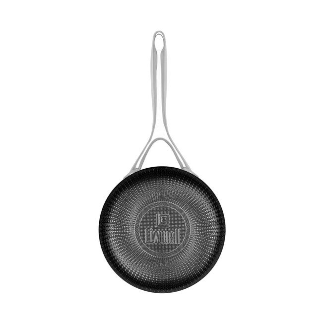 LIVWELL DiamondClad™ 1.5 Quart Hybrid Nonstick Stainless Steel Saucepan and Lid, Dishwasher Safe, PFOA-free – Silver/Black, SILVER, alternate image number 6
