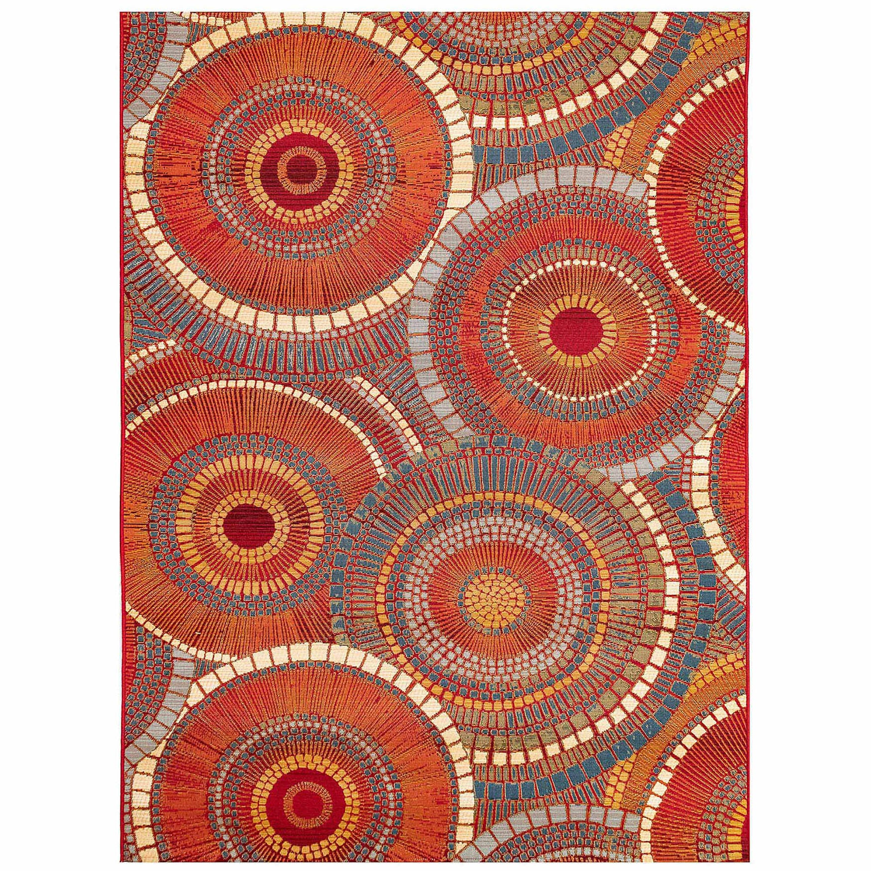 Liora Manne Marina Circles Indoor/Outdoor Rug, SAFFRON, hi-res image number 0