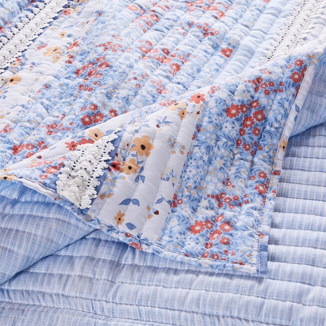Betty Lace-Embellished Throw Blanket, , alternate image number null