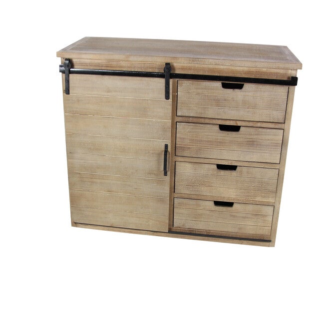 Brown Chinese fir Wood Rustic Cabinet, 32x44x19, , alternate image number 6