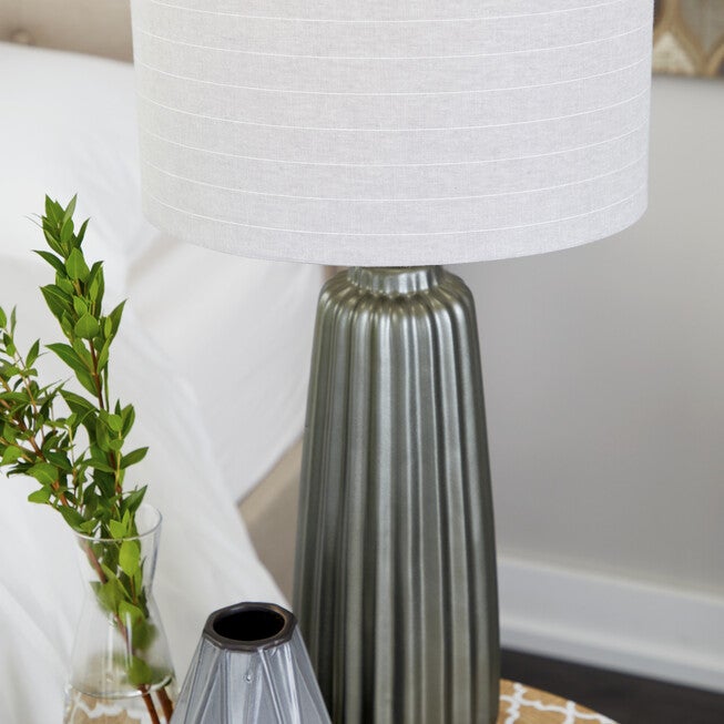 Grey Ceramic Traditional Table Lamp, , alternate image number 3