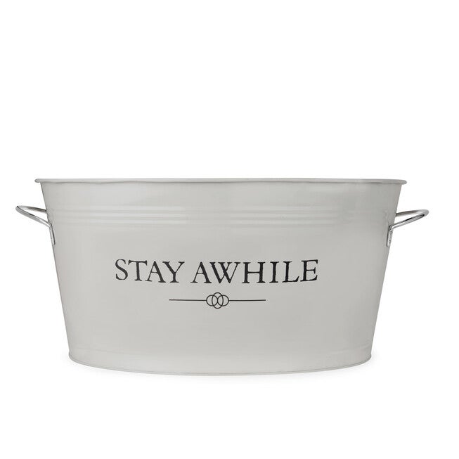 Stay Awhile Metal Drink Tub, GREY, hi-res image number null