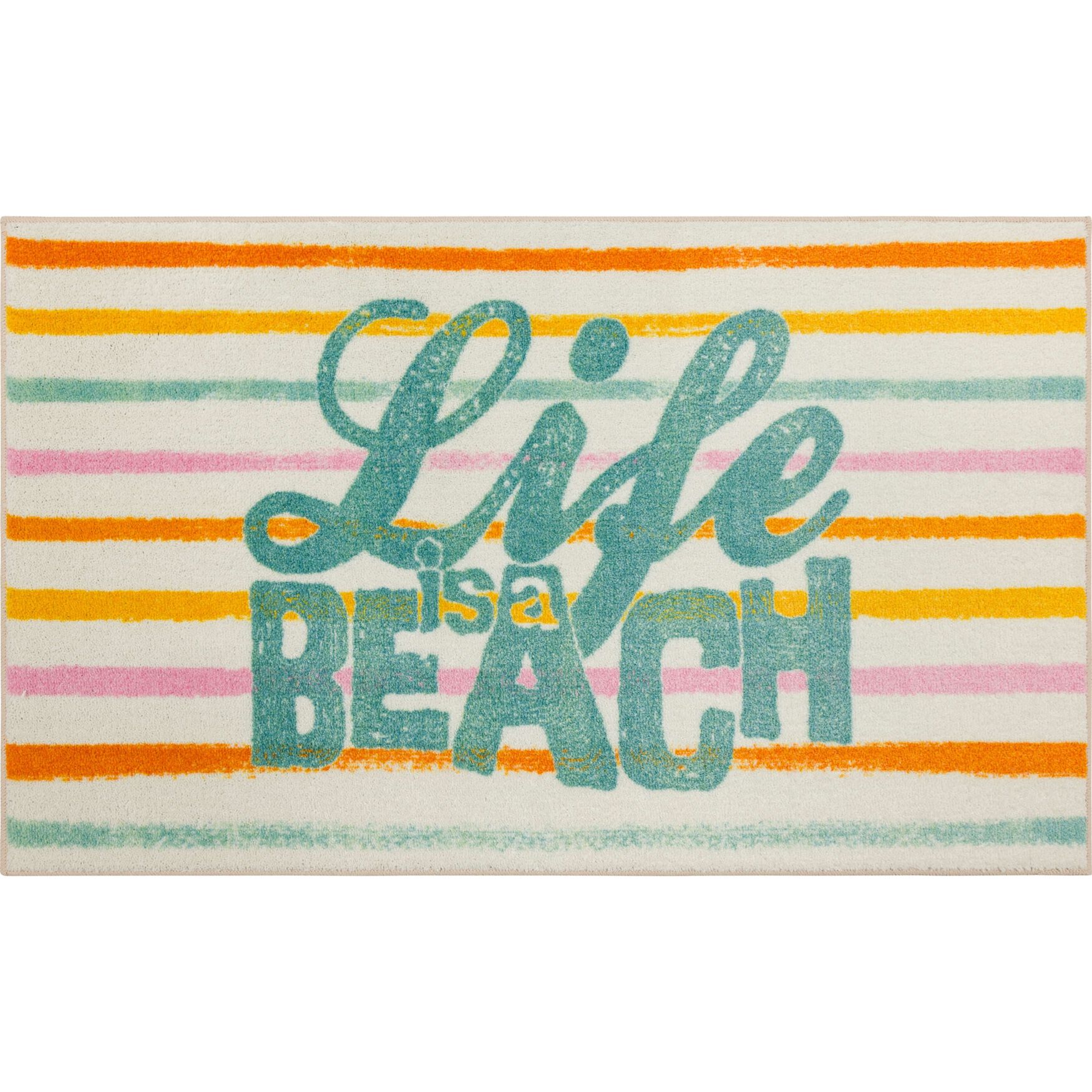 Life Is A Beach Seaglass Kitchen Rug, SEAGLASS, hi-res image number 0
