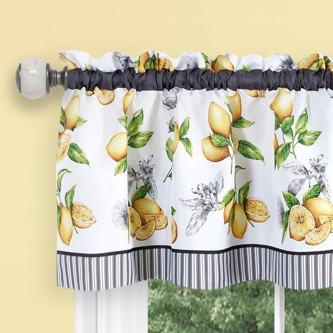 Lemon Drop Tier and Valance Window Curtain Set, , on-hover image number 1