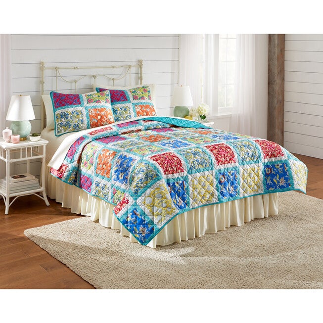 Trina 3-Piece Quilt Set, BLUE MULTI, hi-res image number 0
