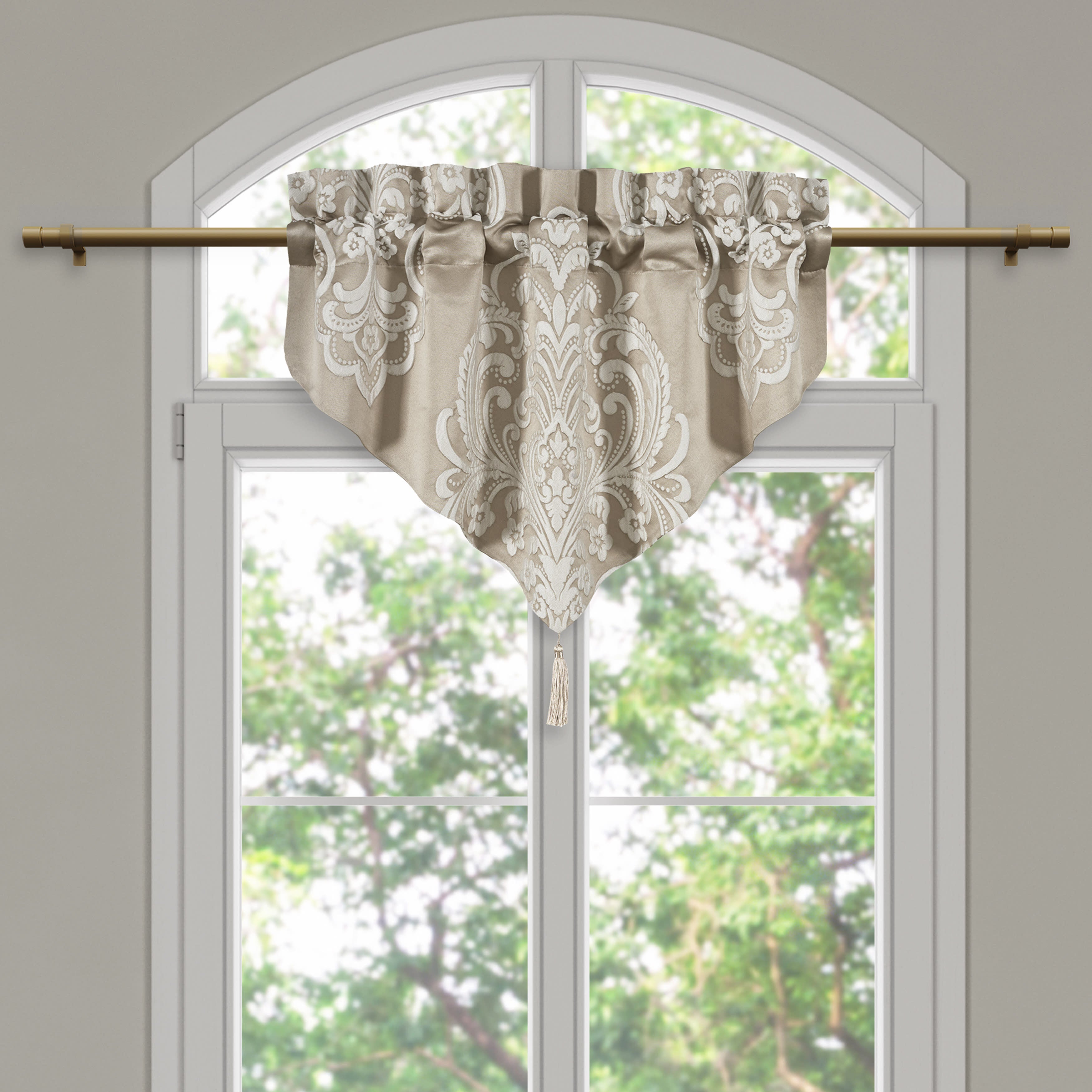 Potenza Sand Window Ascot Valance, SAND, alternate image number 1