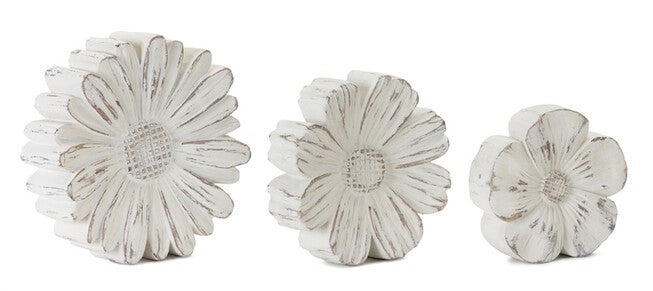 Flower (Set of 3)5 inchesH, 6 inchesH, 7 inchesH Resin/Stone Powder, BEIGE/BROWN, hi-res image number 0