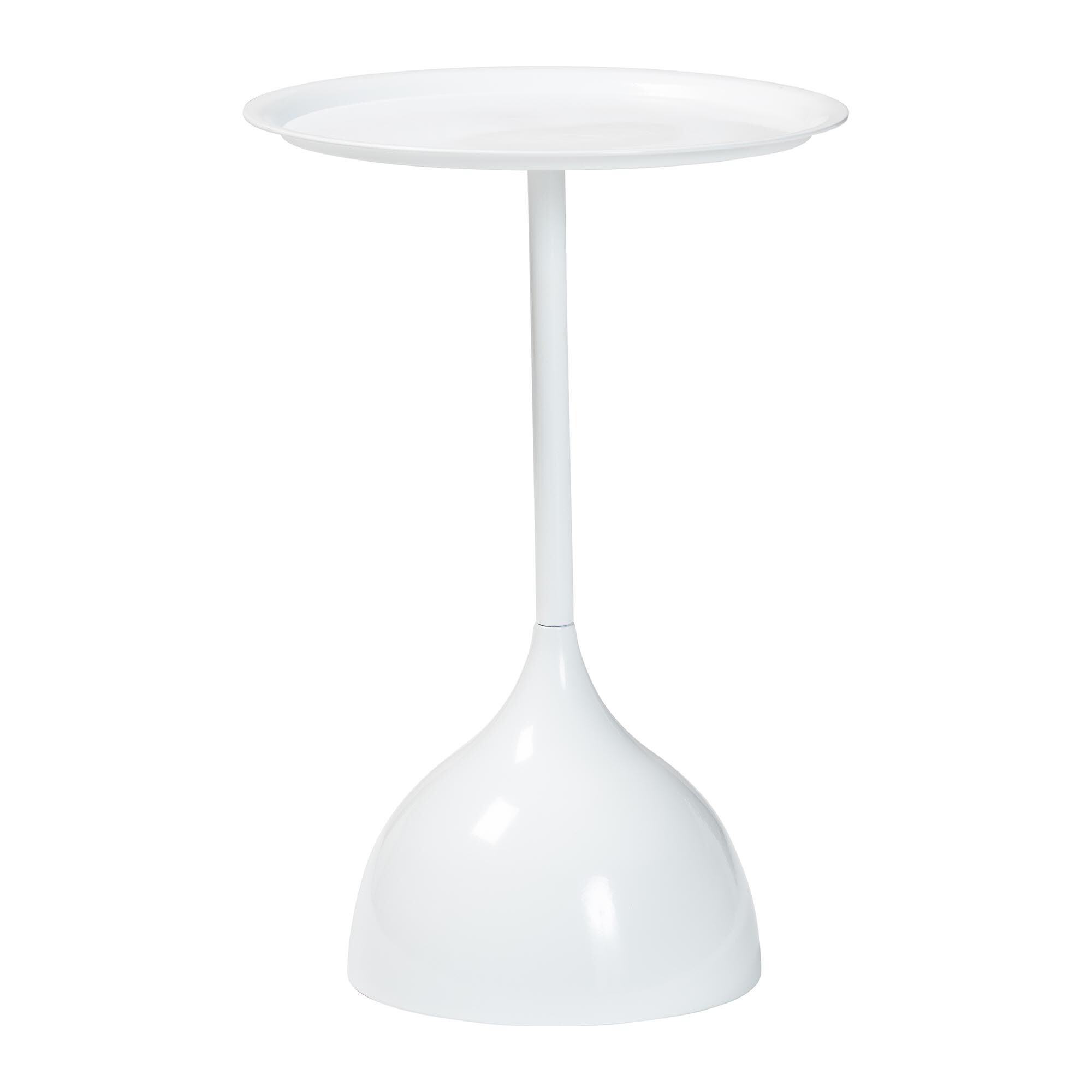 Webb White Metal Pedestal Side Table, WHITE, alternate image number 1