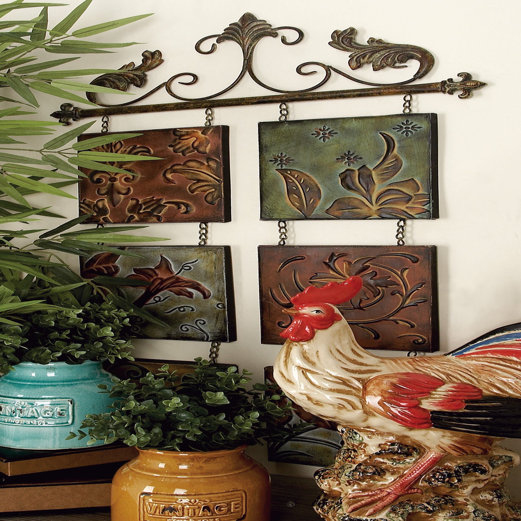 Brown Metal Traditional Floral Wall Decor, , alternate image number 9