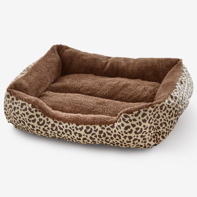 Leopard Print Cuddler Pet Bed, , on-hover image number 1