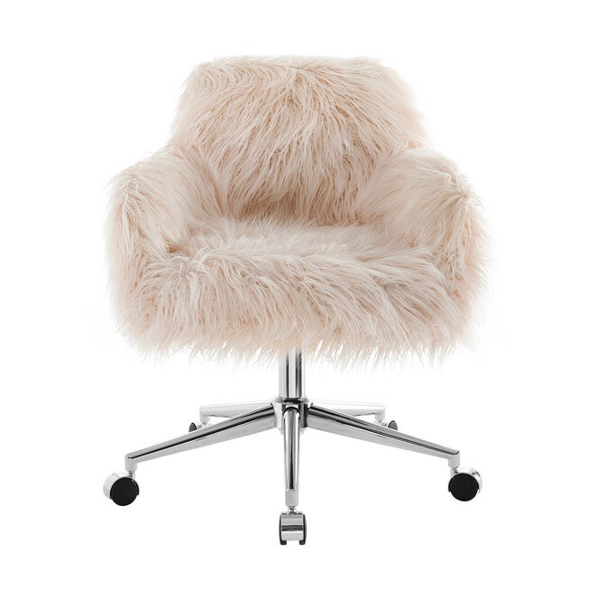 Dawson Faux Fur Barrell Office Chair Pnk, , alternate image number 11