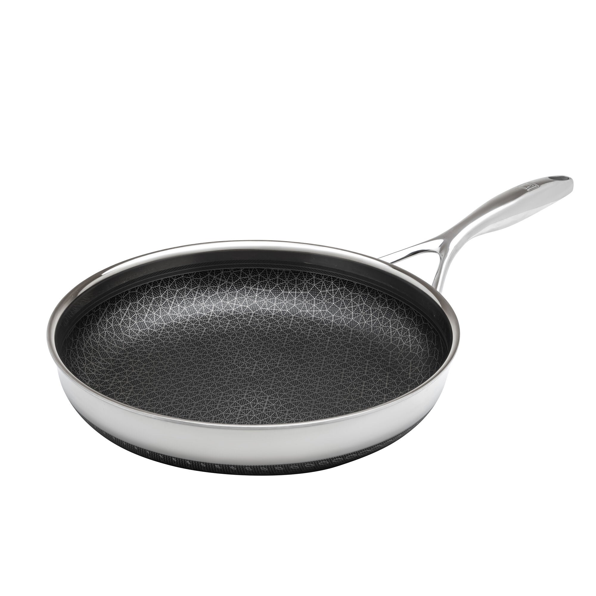 LIVWELL DiamondClad™ 12 inches Hybrid Nonstick Stainless Steel Frying Pan, Dishwasher Safe, PFOA-free – Silver/Black, SILVER, hi-res image number 0
