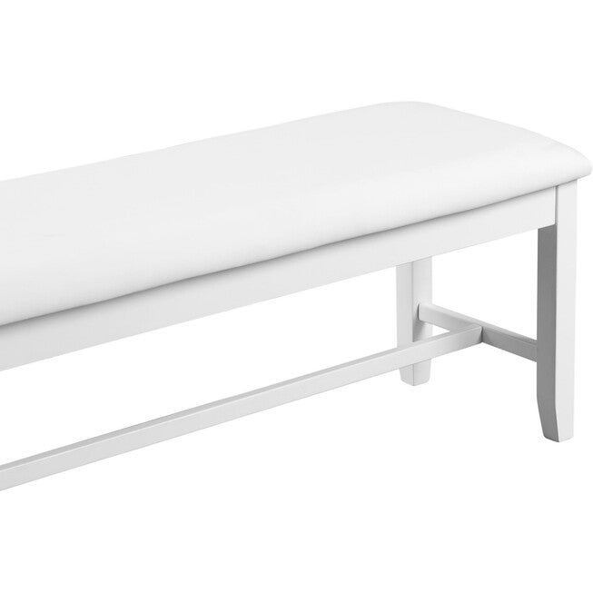 Kendal Dining Bench, White, WHITE, alternate image number 3